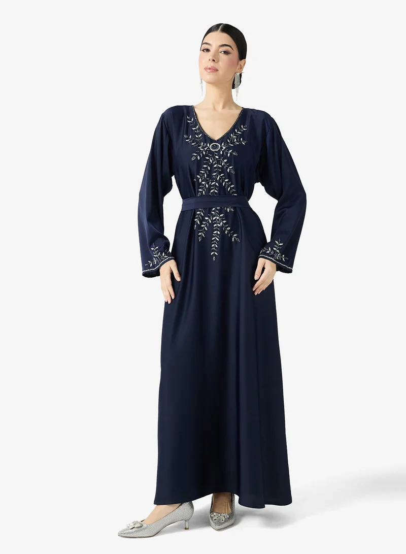 hayas closet  Embellished Belted Jalabiya for Women | Best Price UAE